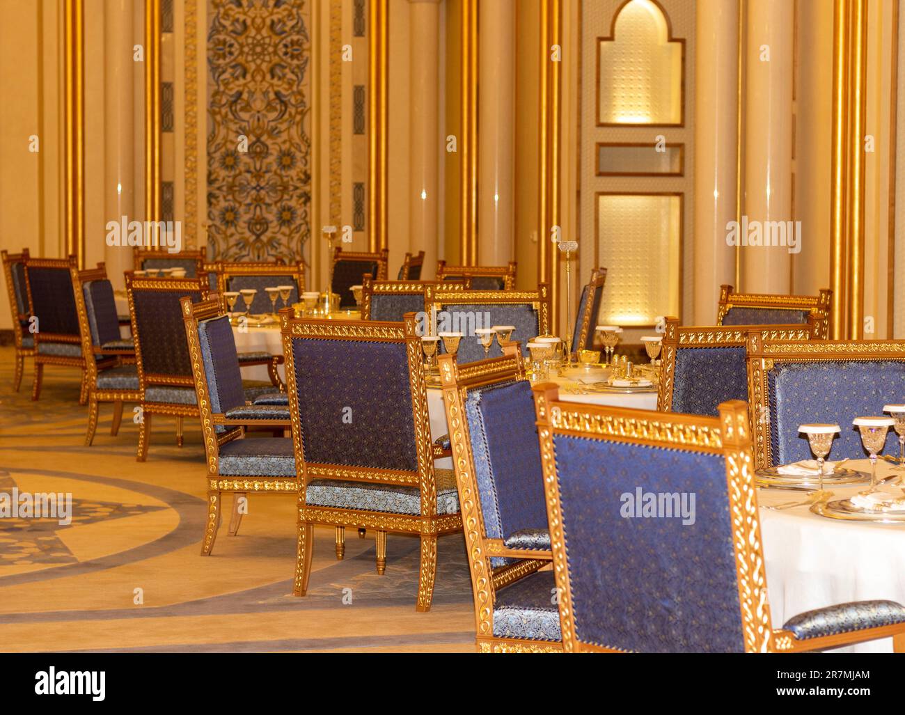 Shot of the luxurious dining hall Stock Photo - Alamy