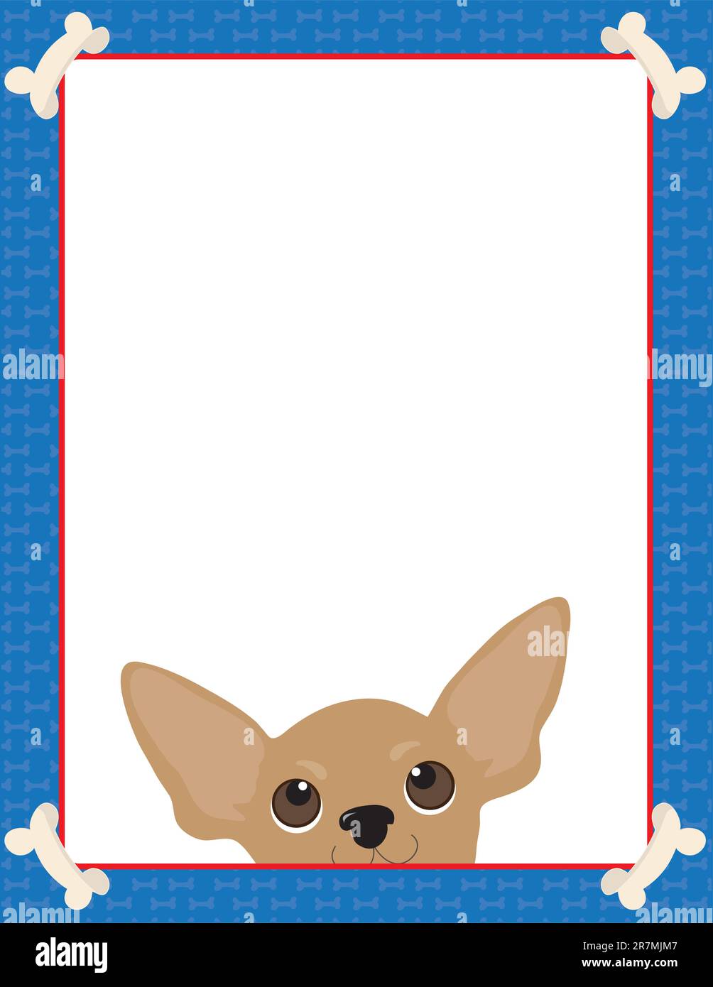 A frame or border featuring the face of a Chihuahua Stock Vector