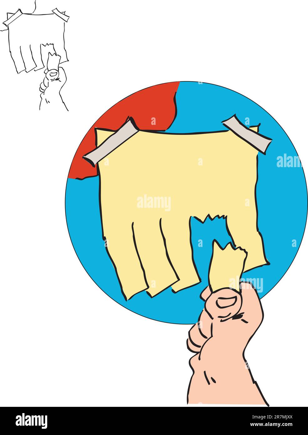 A sheet of paper as a basis for ad with tearoff place for the phone