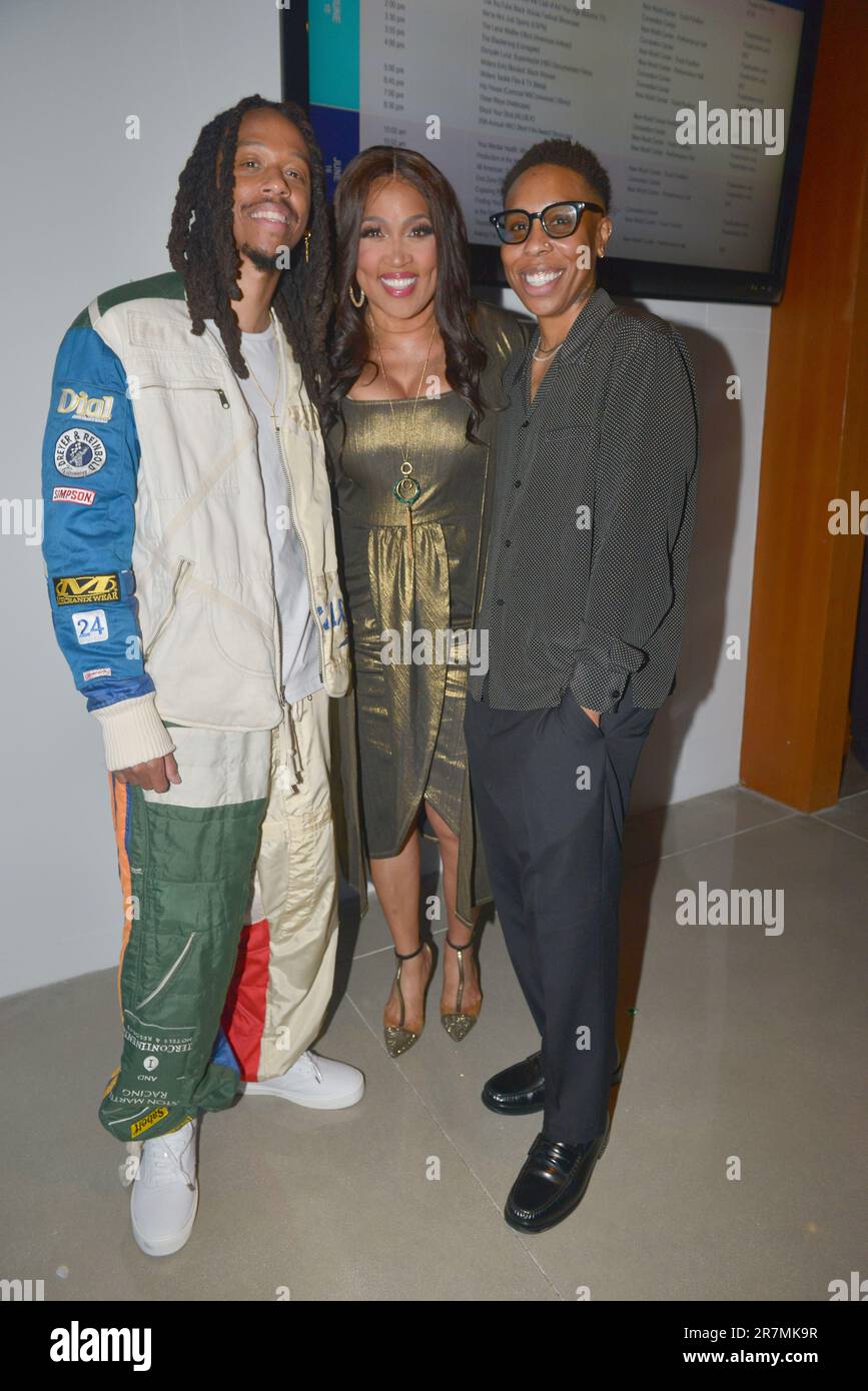 Miami Beach, USA. 14th June, 2023. MIAMI BEACH, FLORIDA - JUNE 14: Juel Taylor, Kym Whitley and Lena Waithe attend as They Cloned Tyrone opens The American Black Film Festival at New World Center on June 14, 2023 in Miami Beach, Florida. (Photo by JL/Sipa USA) Credit: Sipa USA/17�Թ����� Live News Stock Photo