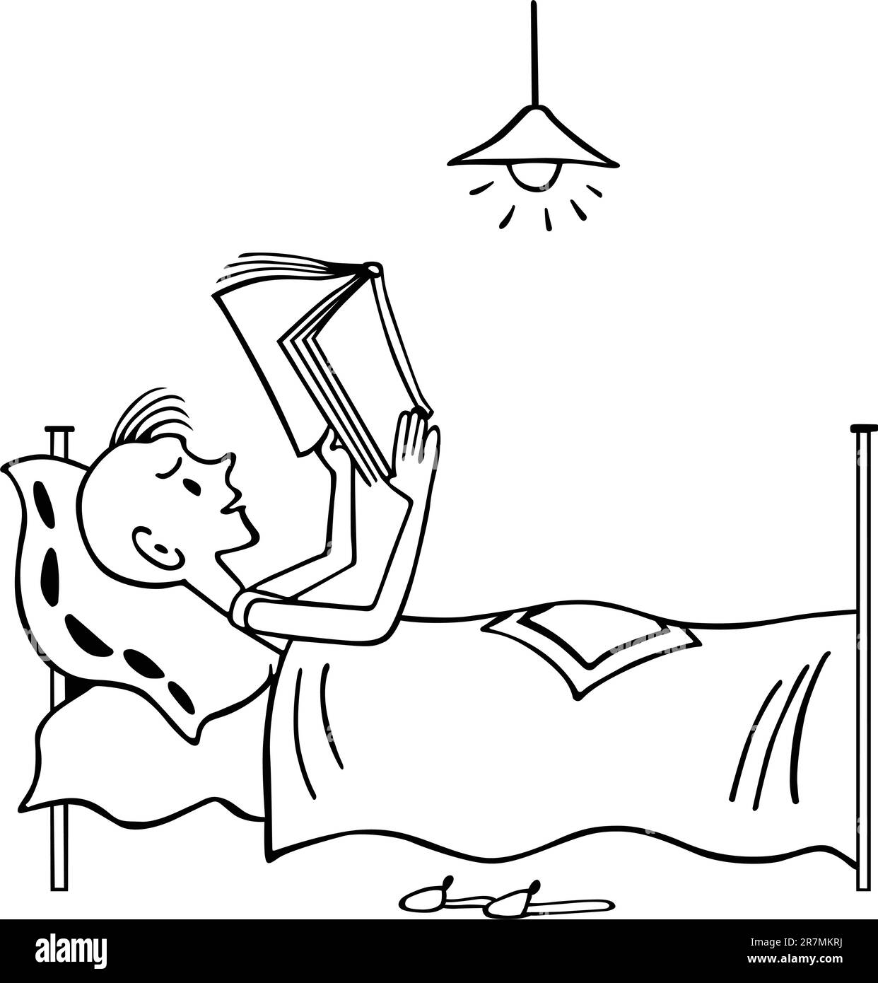Cartoon person reading book Black and White Stock Photos & Images Alamy