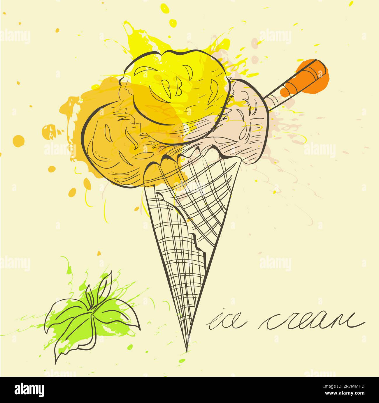 Stylized illustration ice cream Stock Vector Image & Art - Alamy