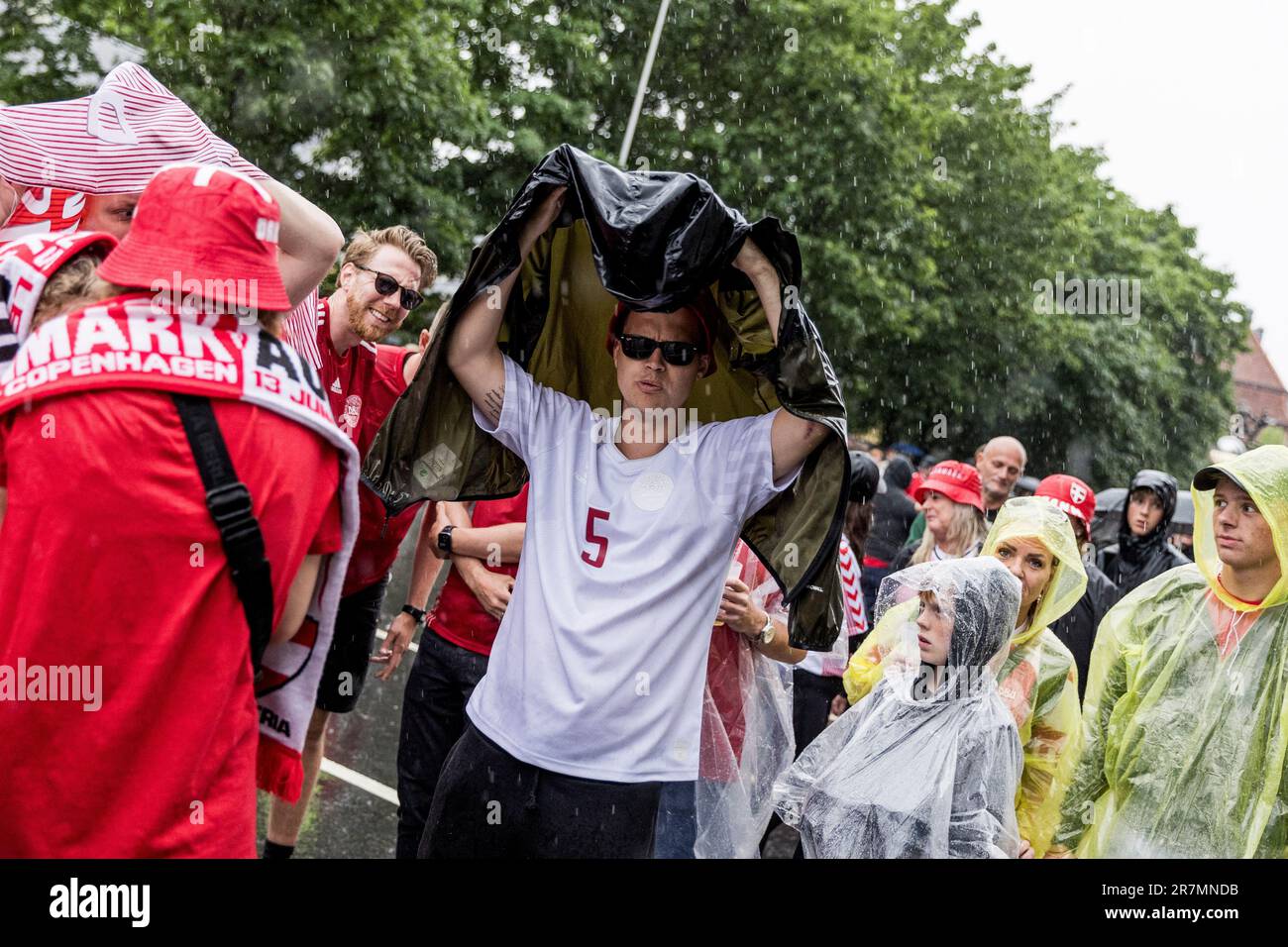 Copenhagen, Denmark. 16th June, 2023. Football fans of Denmark arrive