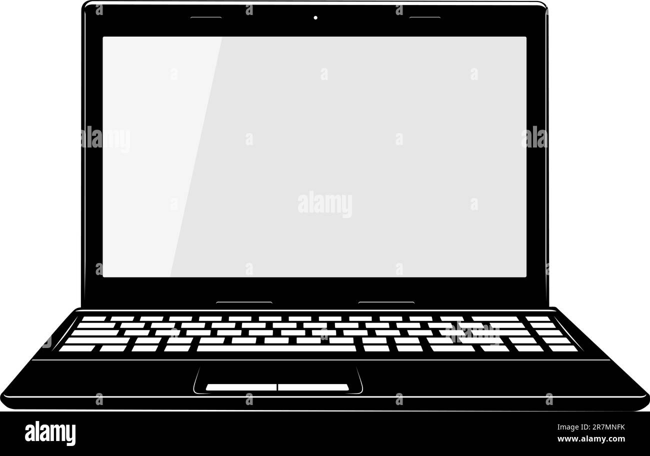Laptop isolation Black and White Stock Photos & Images - Alamy