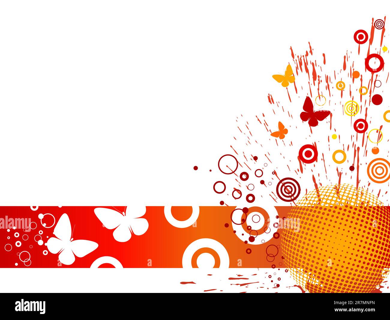 vector eps 10 illustration of butterflies on an abstract colorful ...