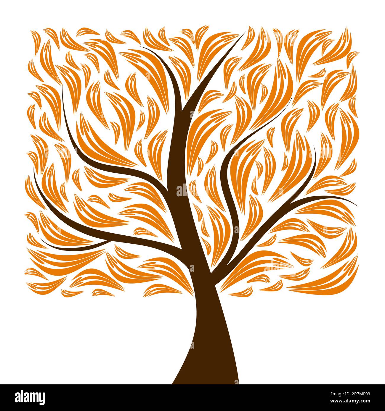Beautiful art tree isolated on white background Stock Vector Image ...