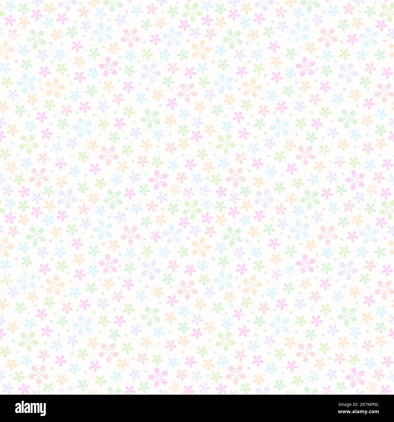 Seamless repeating light colorful flower fabric pattern Stock Vector