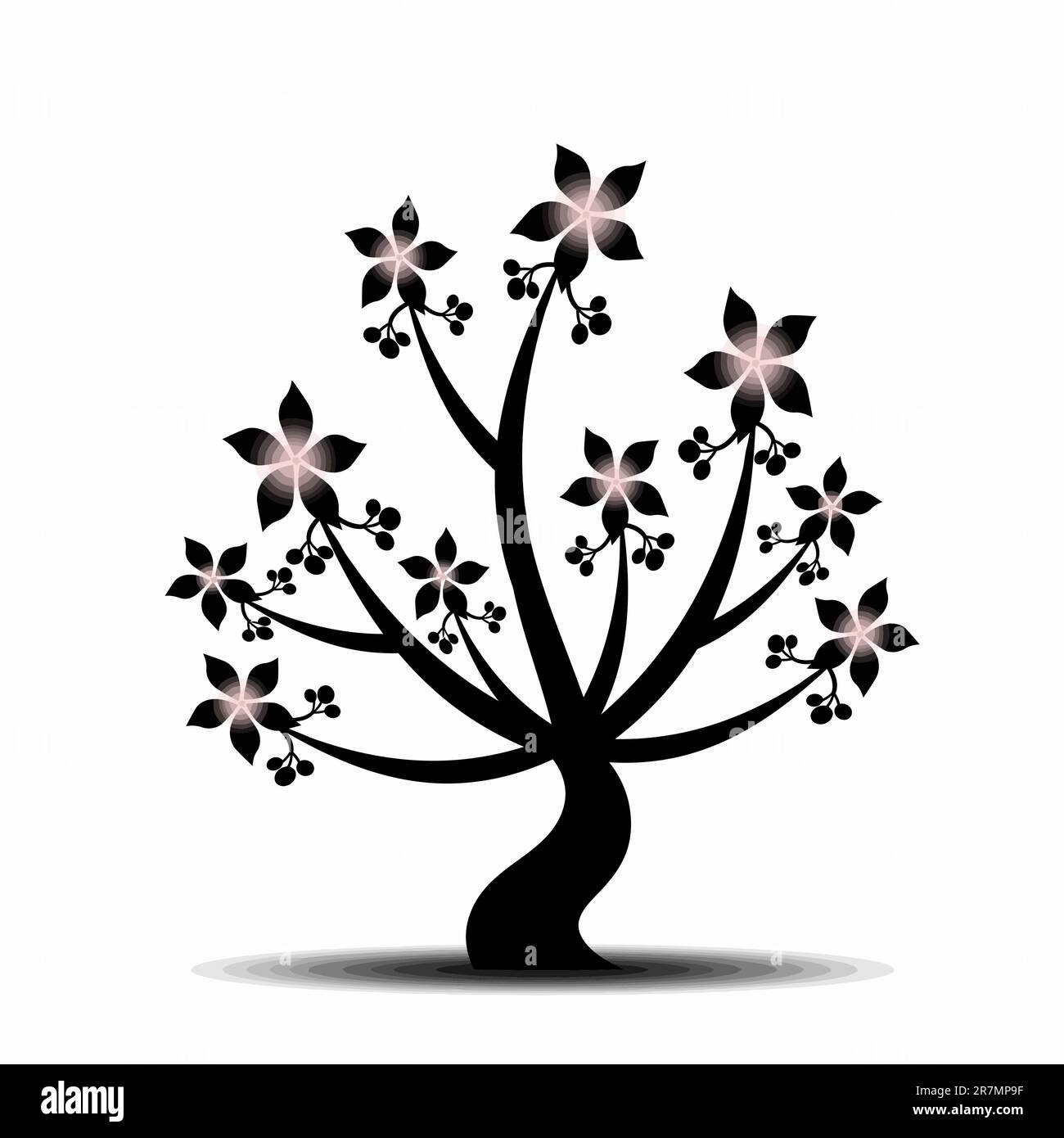 Beautiful art tree isolated on white background Stock Vector Image ...