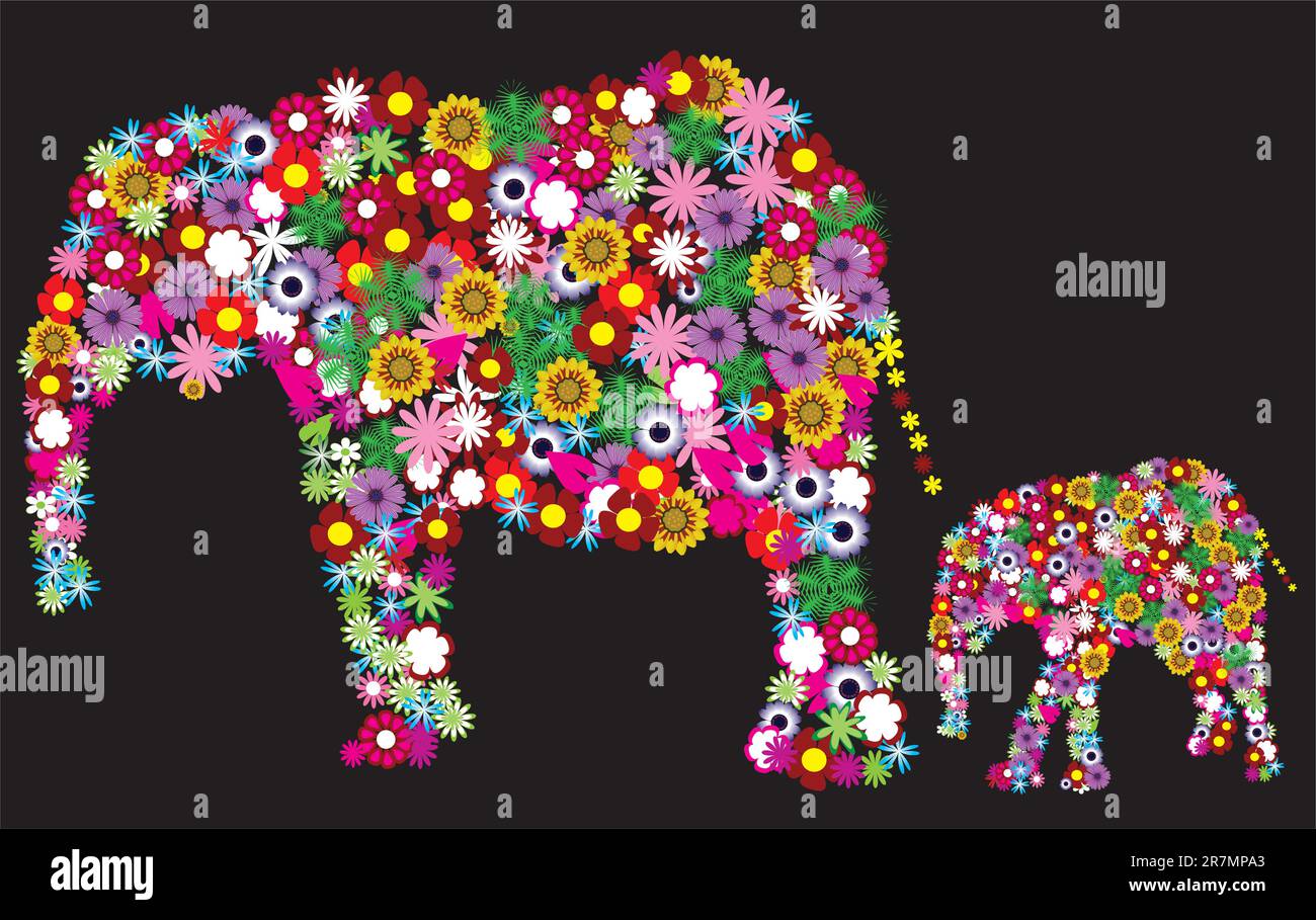 Vector illustration of elephant family Stock Vector Image & Art - Alamy