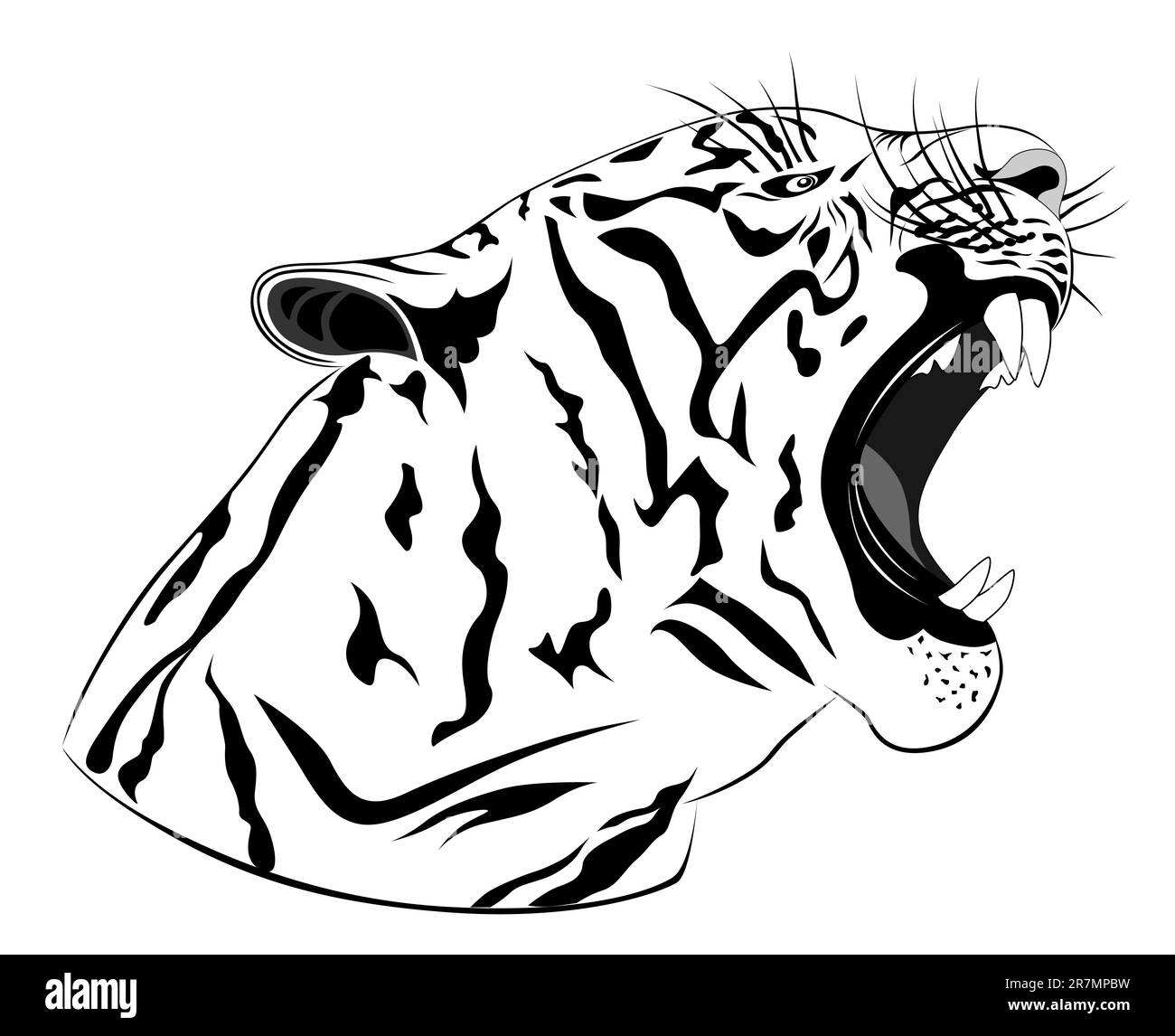 Abstract Tiger in the form of a tattoo Stock Vector