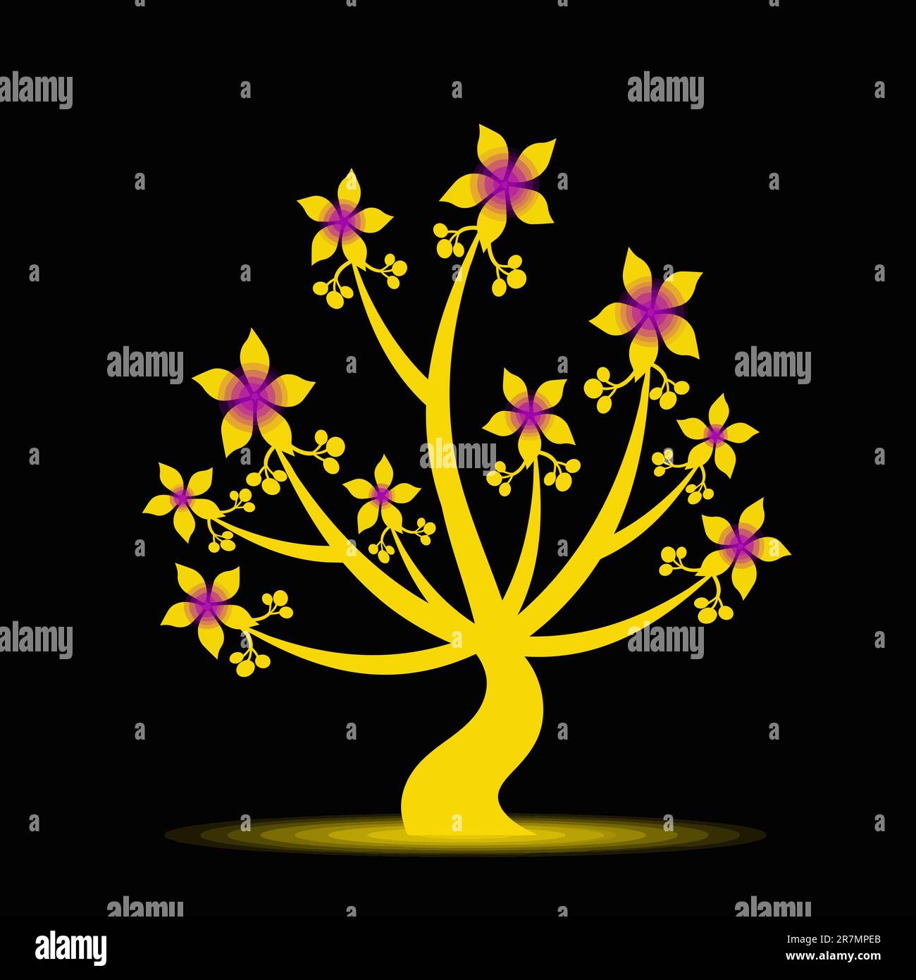 Beautiful art tree isolated on white background Stock Vector Image ...