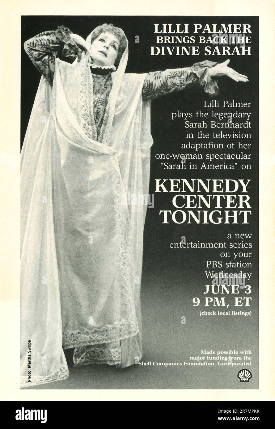 Lilli Palmer concert in Kennedy center sponsored by Shell advert in a magazine 1981 Stock Photo
