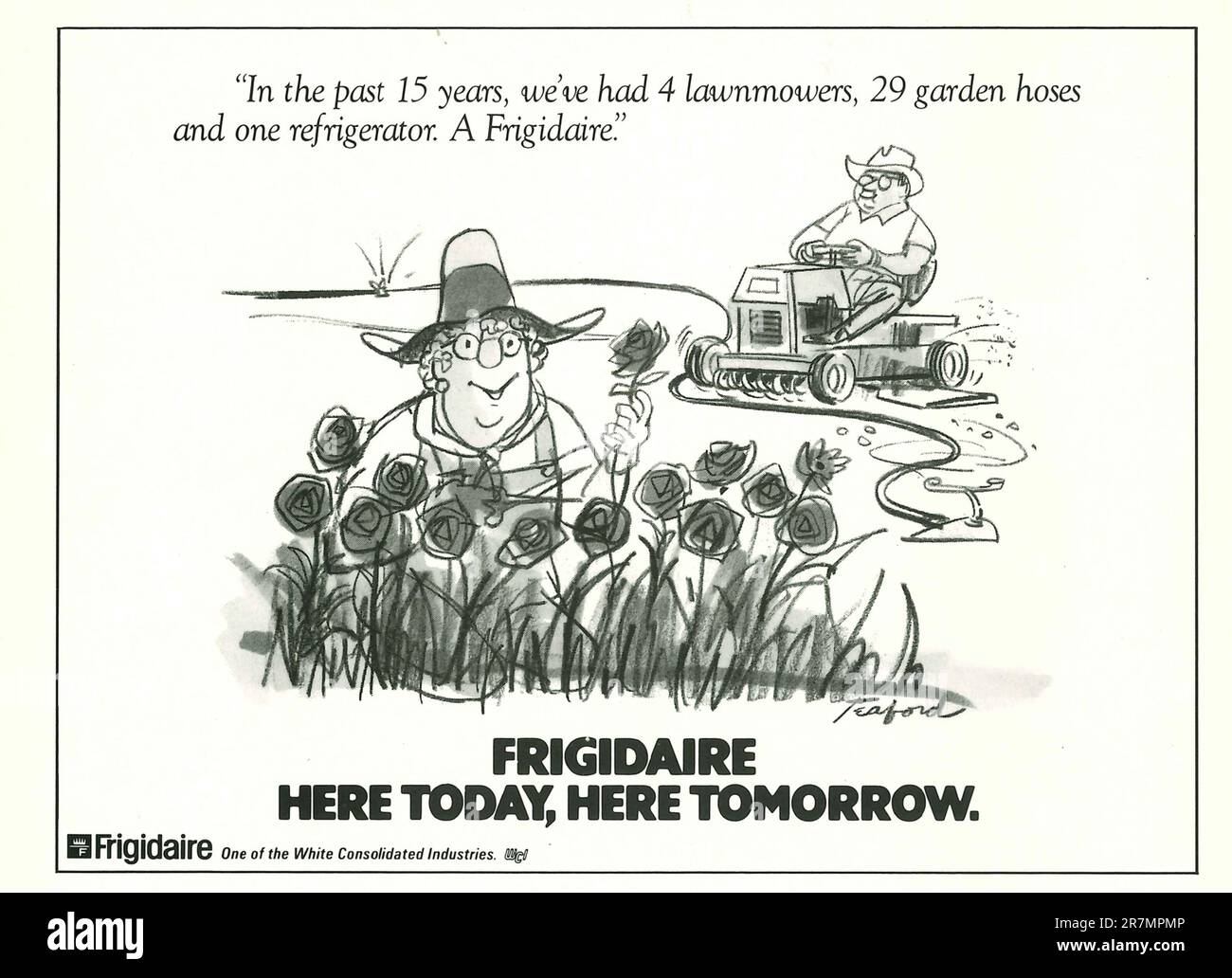 Frigidaire refrigerator advert in a magazine 1981 Stock Photo