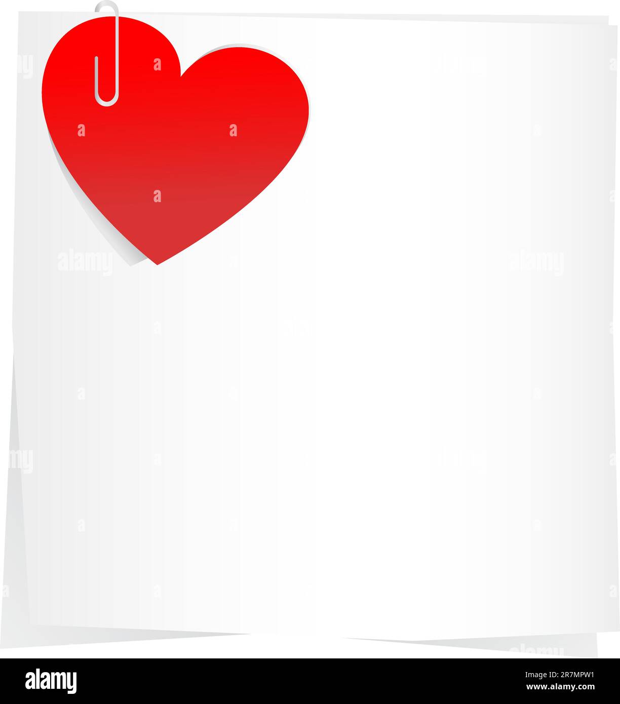 White sticker and red hearts isolated on a white background. Vector ...