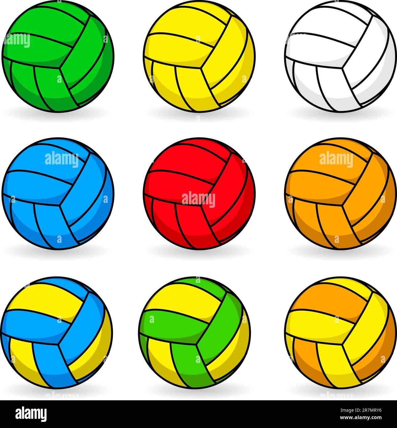 Cartoon volleyball in different colors Stock Vector Image & Art Alamy
