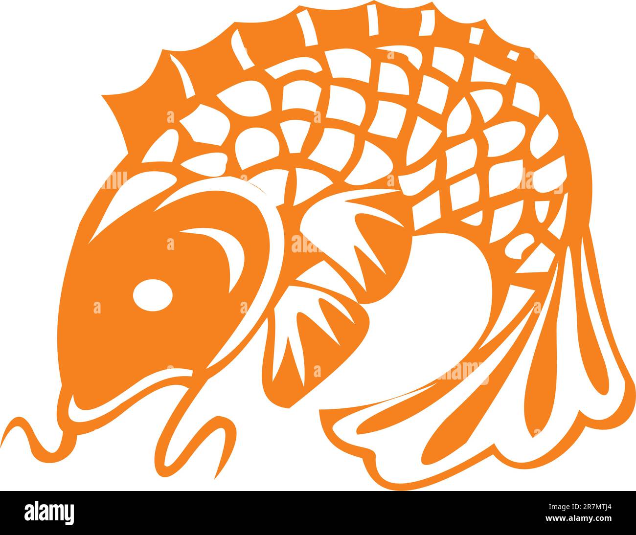 Goldfish. Execution of desires. Successful fishing. The caught fish Stock Vector