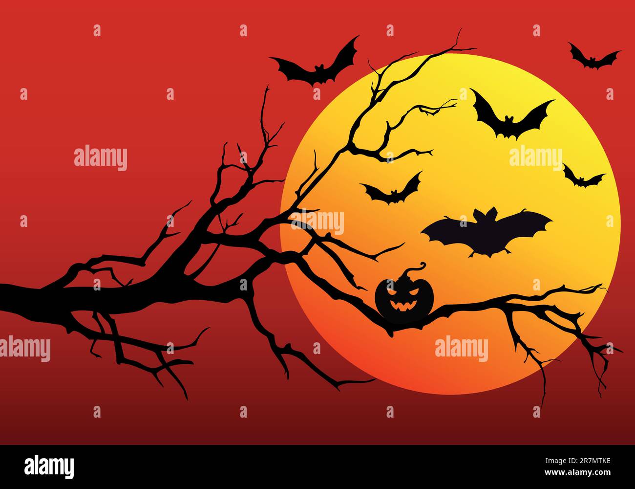 halloween background with flying bats, vector illustration Stock Vector ...