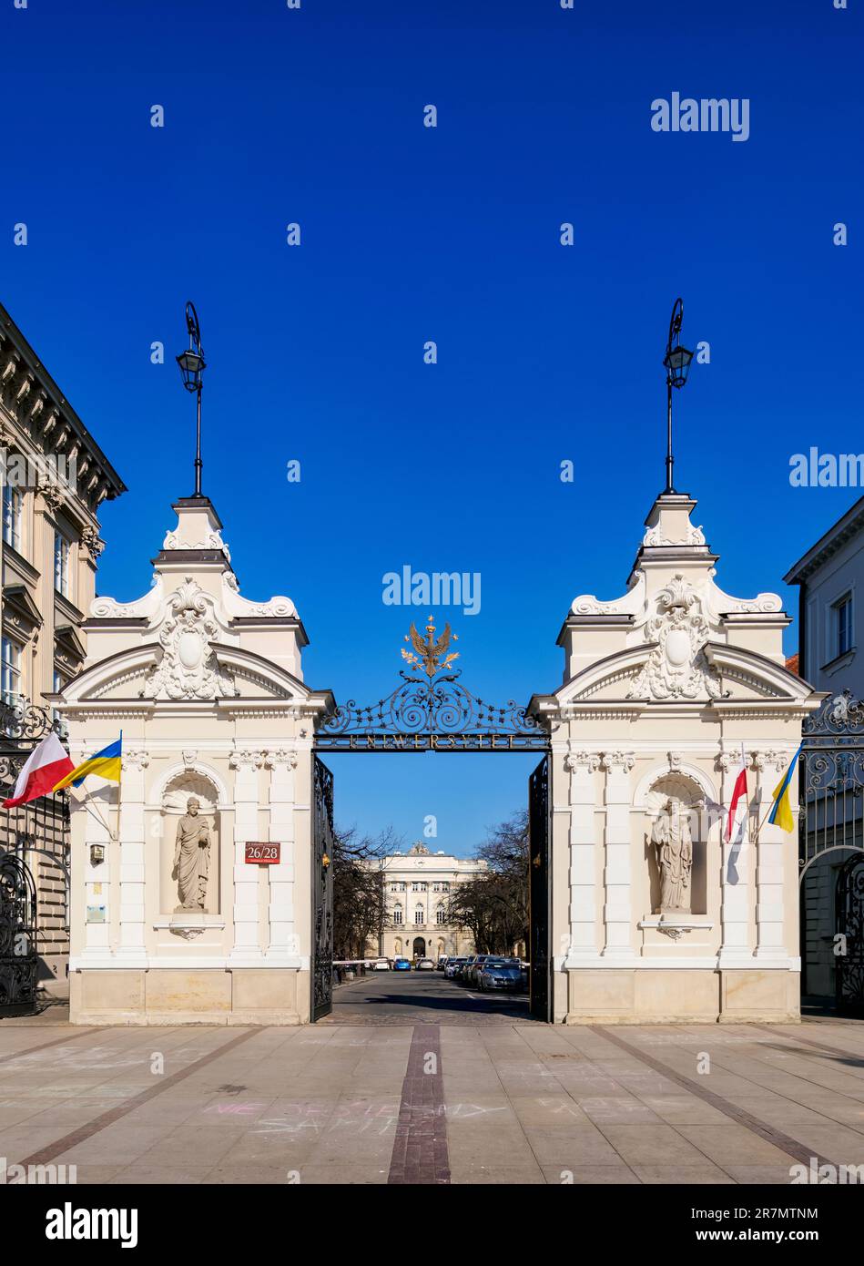 University of Warsaw, main gate, Warsaw, Masovian Voivodeship, Poland Stock Photo