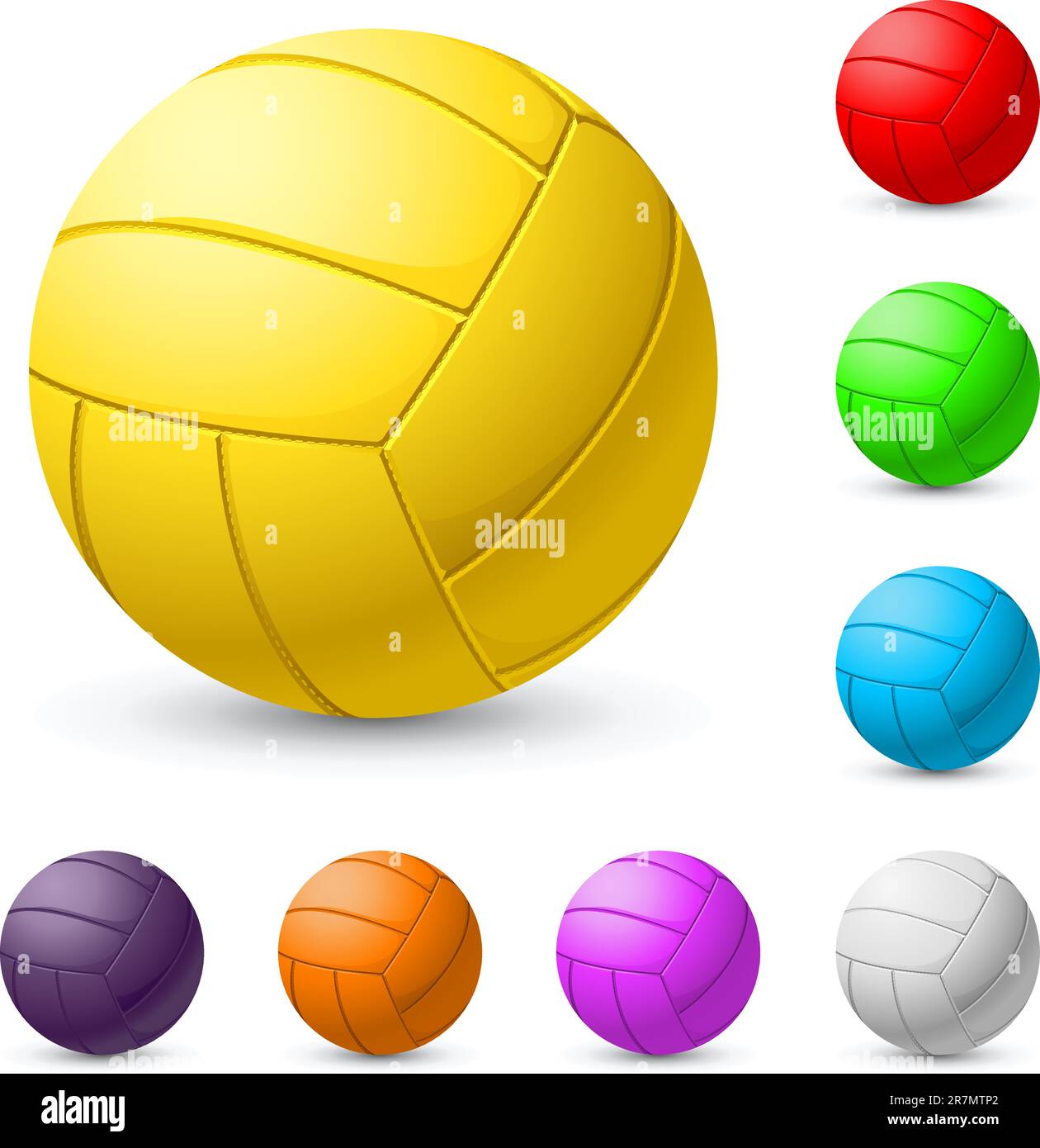 Multi-colored volleyball realistic. Illustration on white background ...