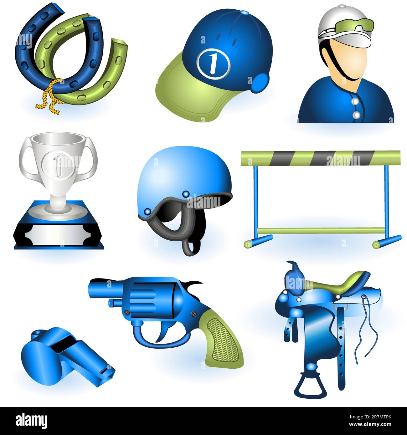 A collection of 6 different sport equipment elements part 3 Stock