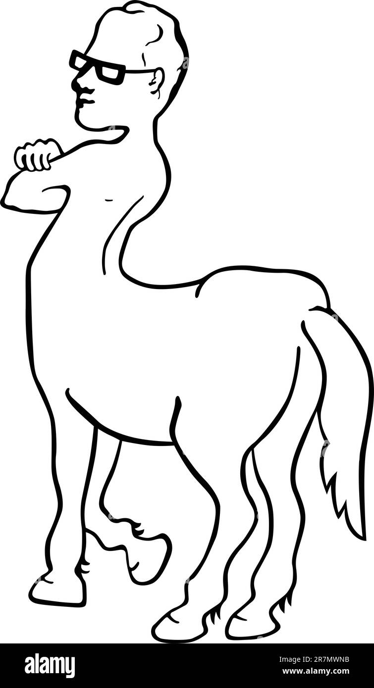 Modern centaur on white Stock Vector