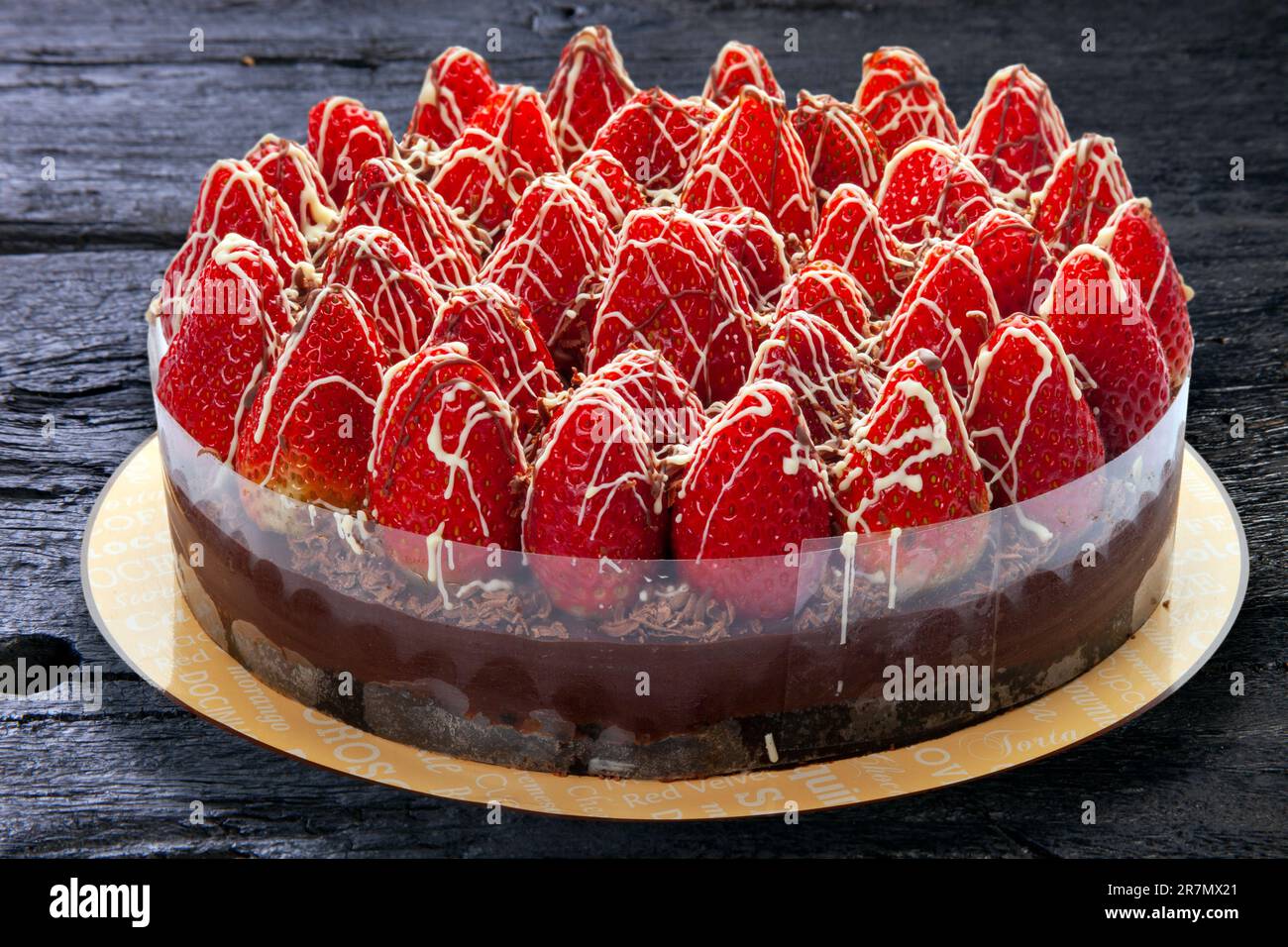 Chocolate Cake With Strawberries Stock Photo - Alamy