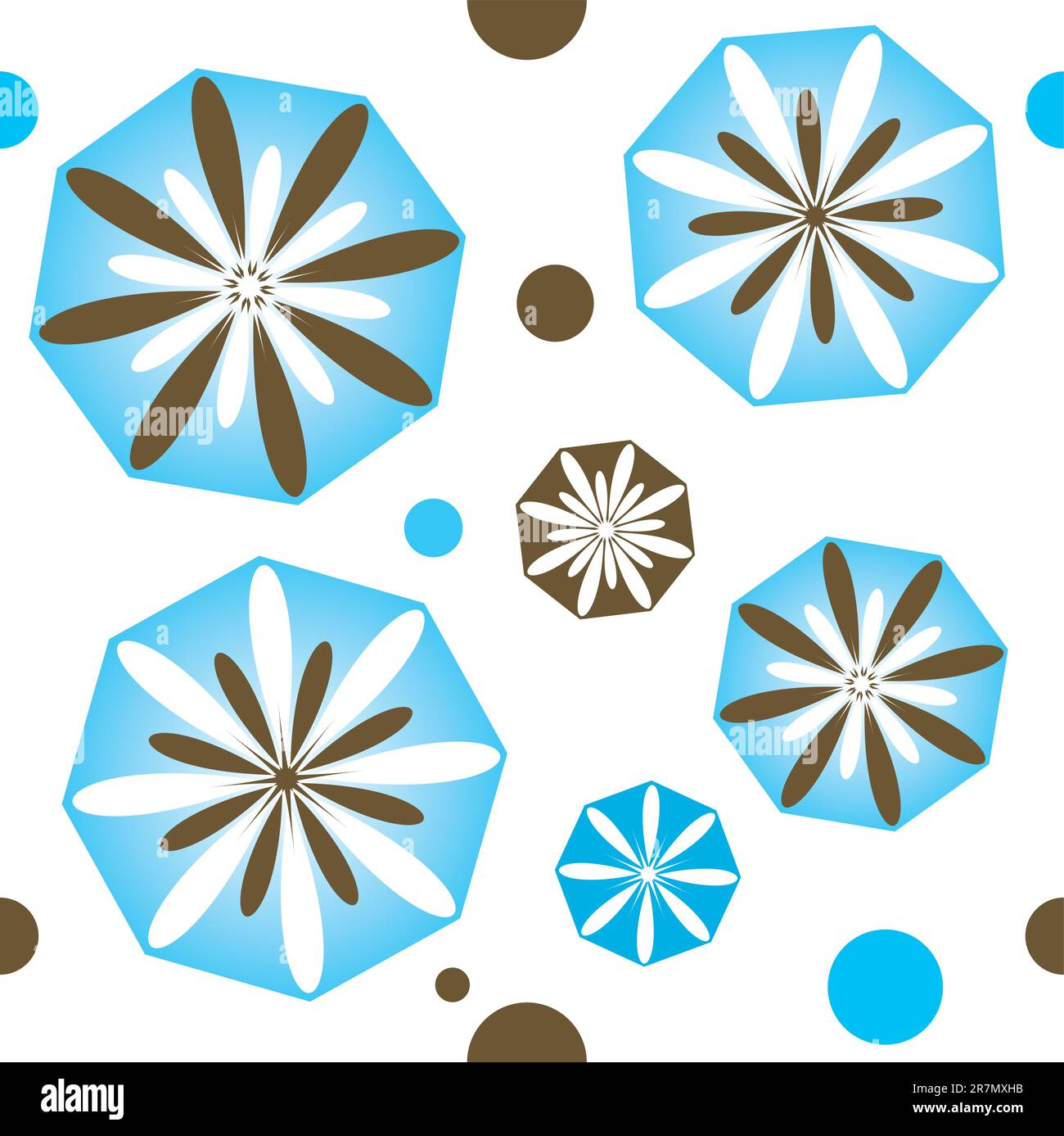 Doodle snowflakes. Variations of winter blue symmetrical snow