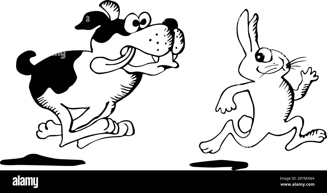 Follow the white bunny Black and White Stock Photos & Images Alamy