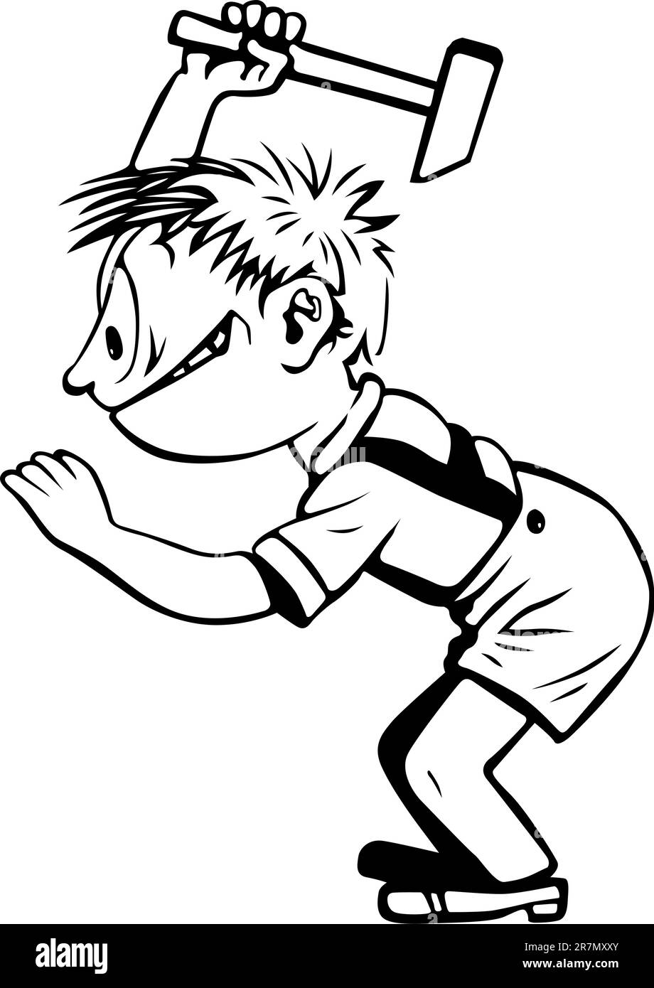 Black white image boy head Cut Out Stock Images & Pictures Alamy