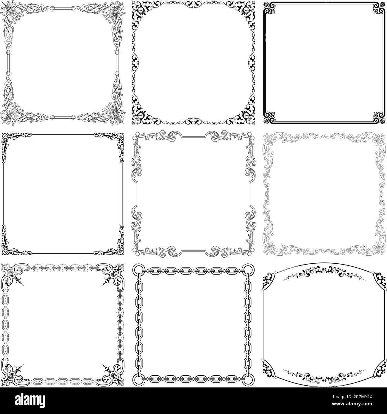 Decorative frames on white Stock Vector Image & Art - Alamy