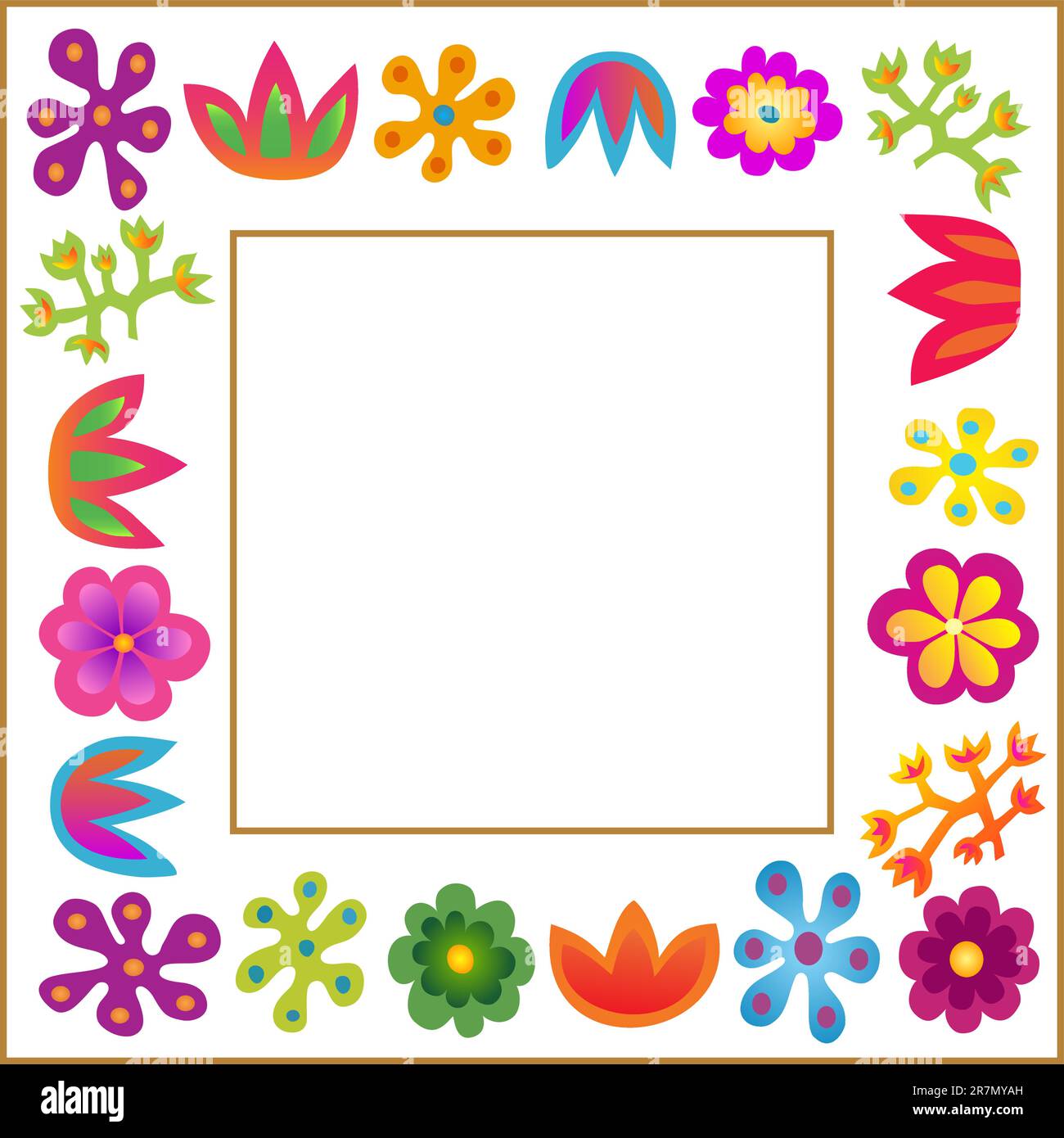 vector flowers frame Stock Vector Image & Art - Alamy