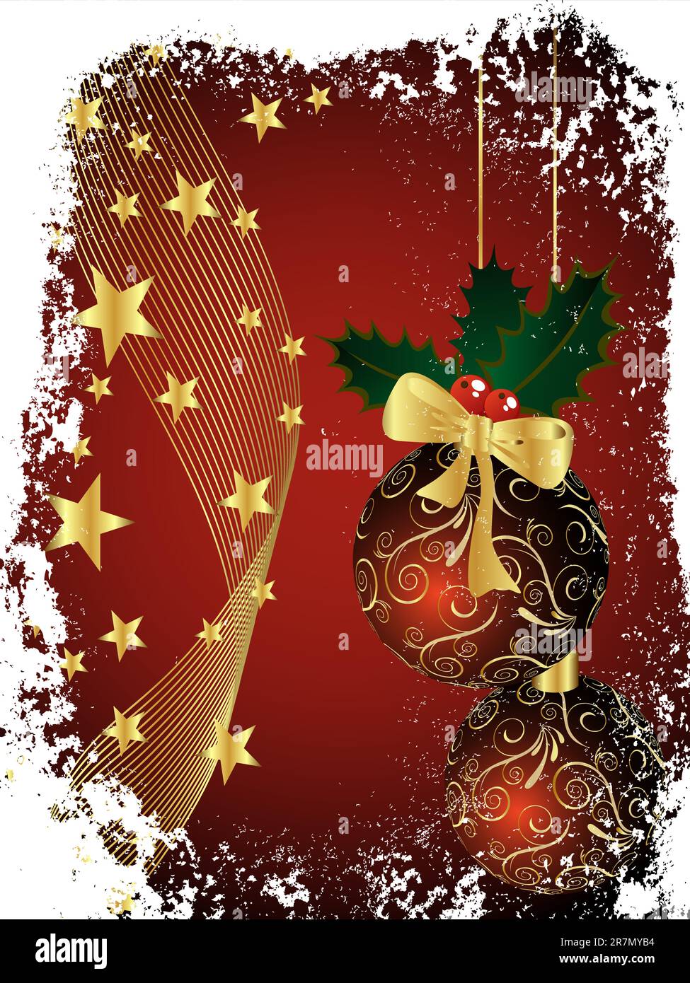 vector eps 10 illustration of of baubles on a christmas background ...