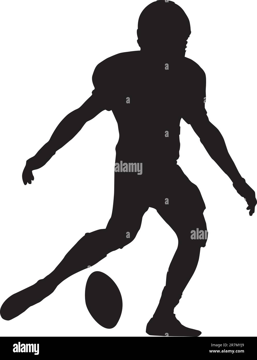 vector of an american football player kicking off the ball Stock Vector
