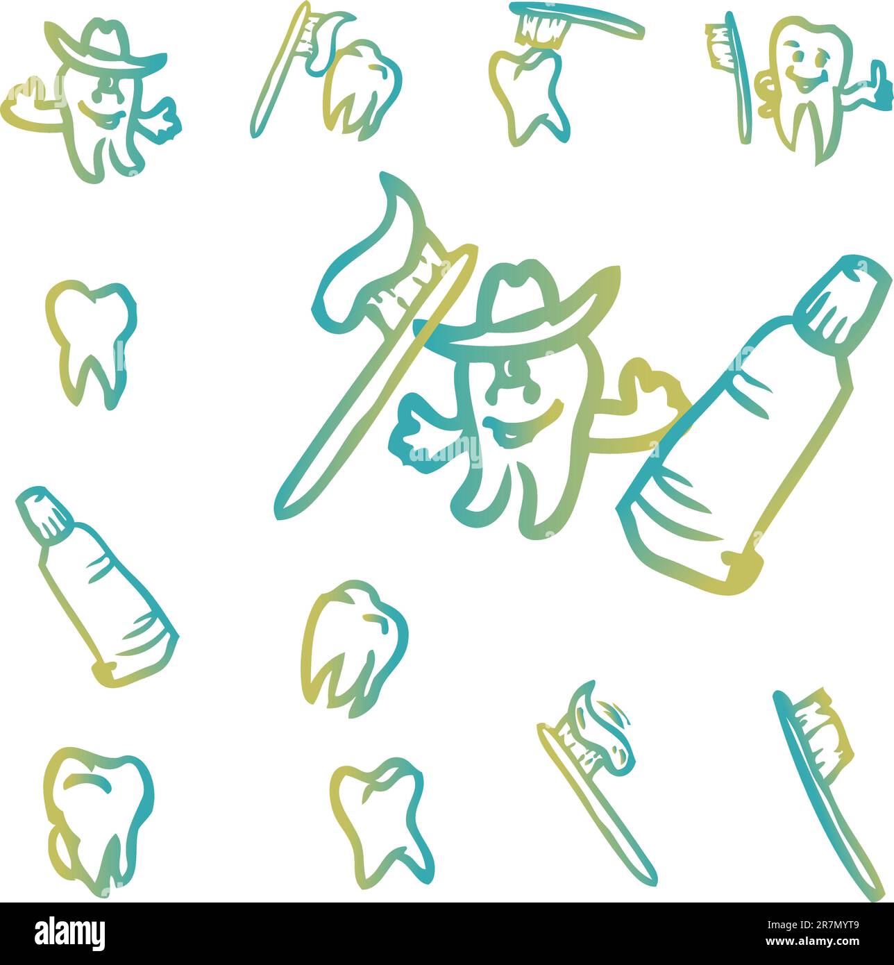 set of abstract teeth vector illustration symbol Stock Vector Image ...