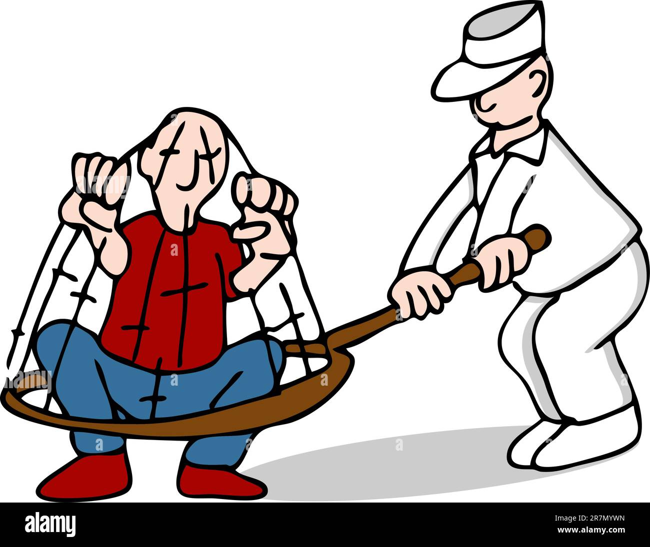 an-image-of-a-crazy-man-captured-by-the-sanitarium-worker-2R7MYWN.jpg