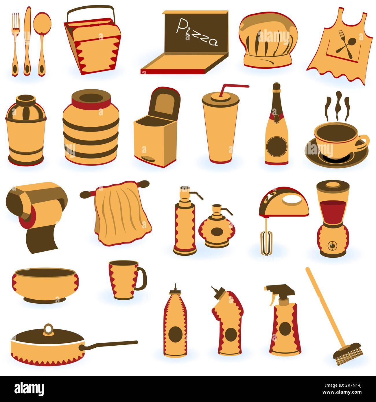 Great collection of 24 different restaurant supply icons Stock Vector ...