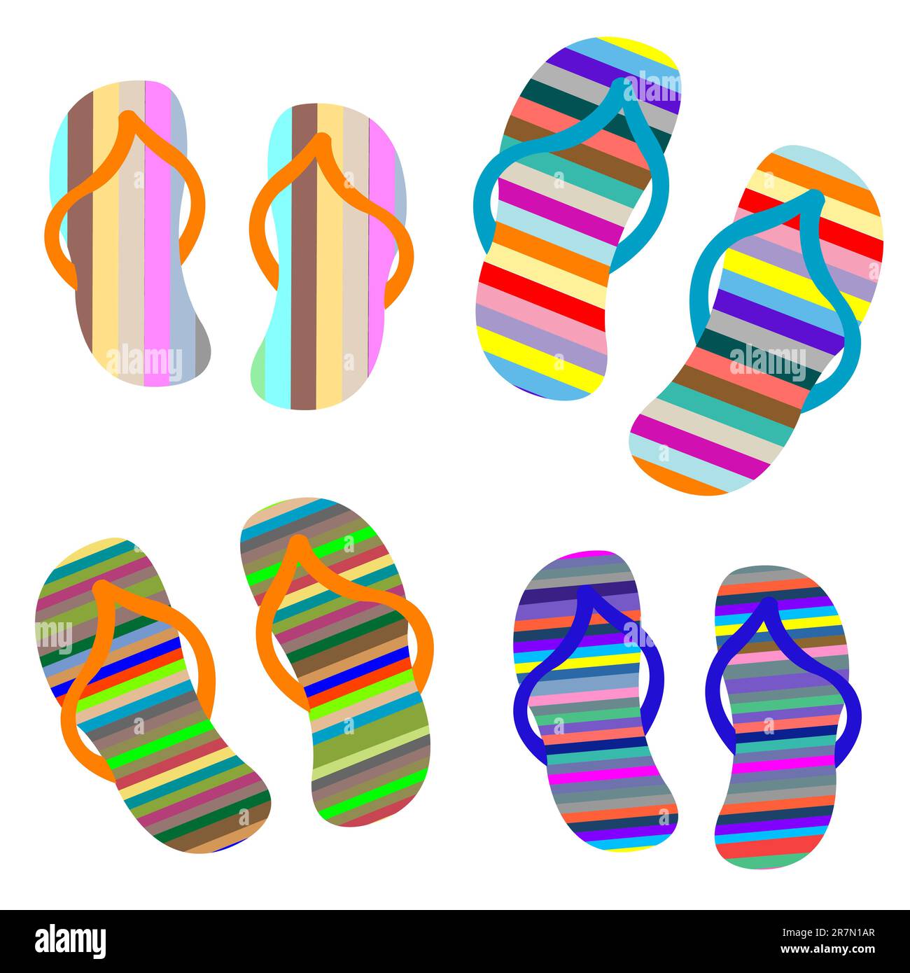 beach shoes against white background, abstract vector art illustration ...