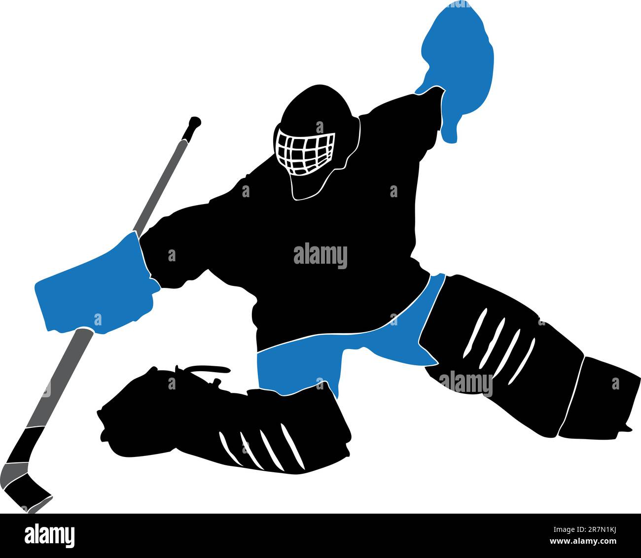 ice hockey player silhouette with racket Stock Vector Image & Art Alamy