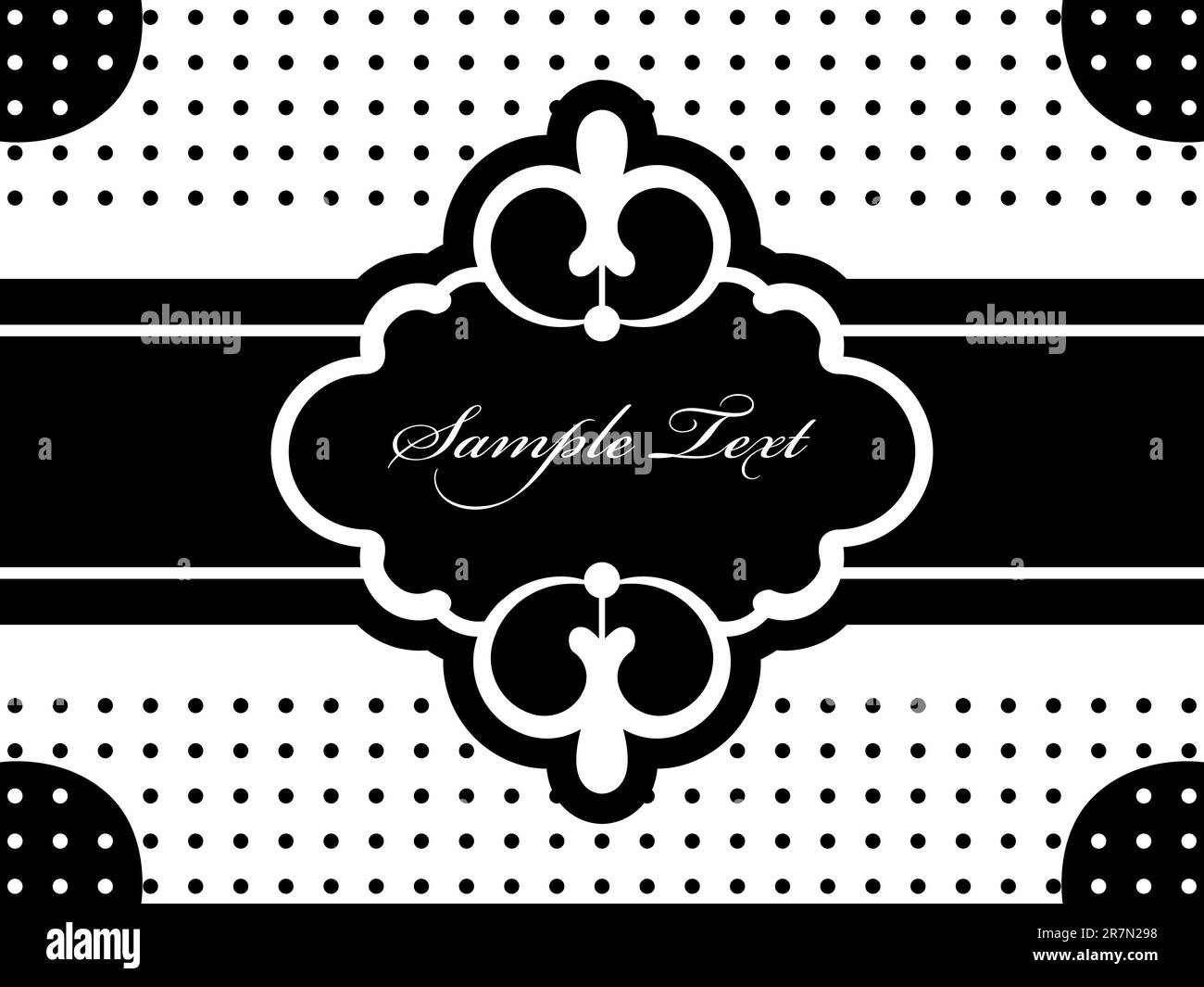 Vector vintage black and white greeting card Stock Vector Image &amp; Art ...