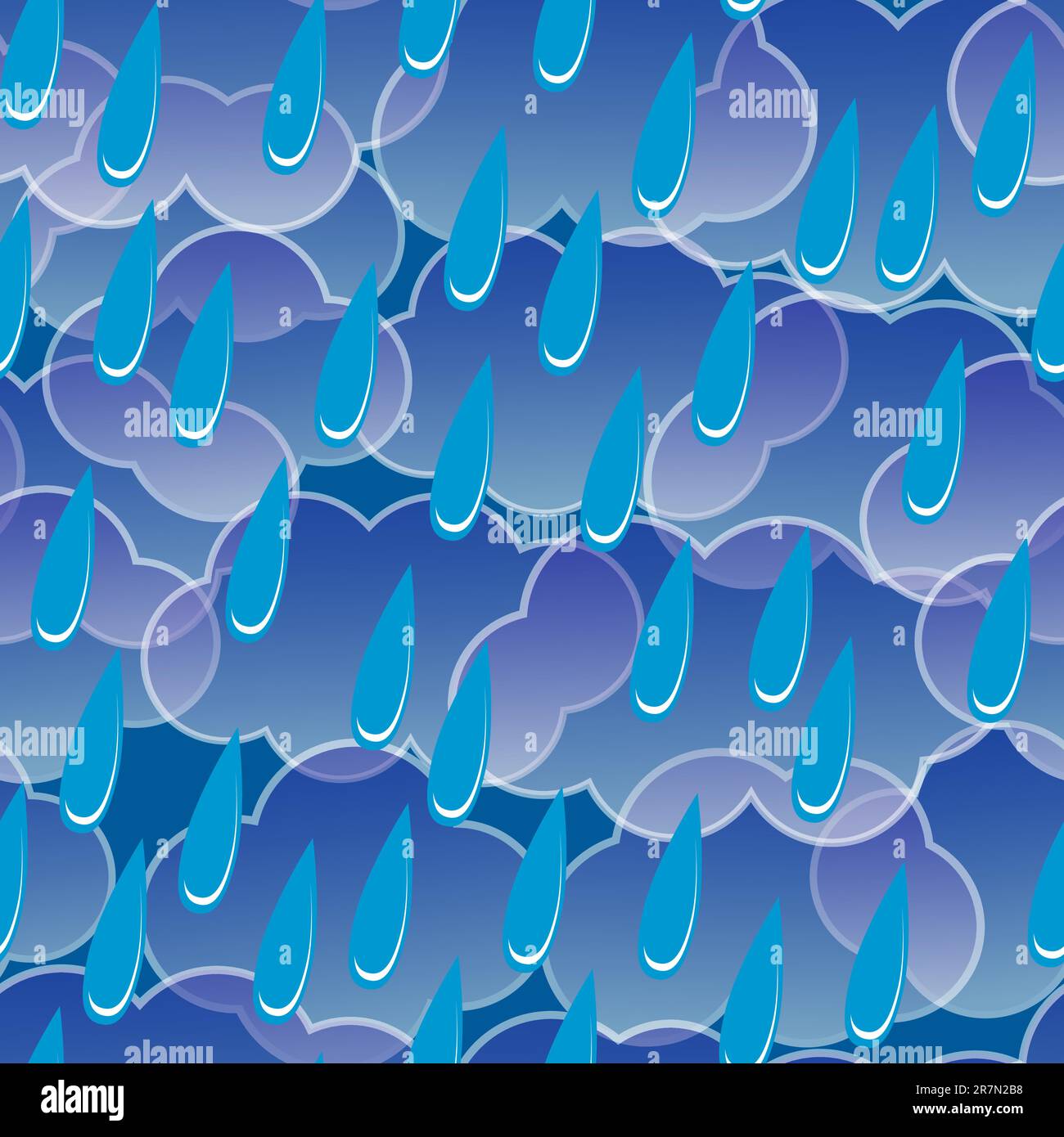 Abstract dark sky background with clouds and rain drops. Seamless ...