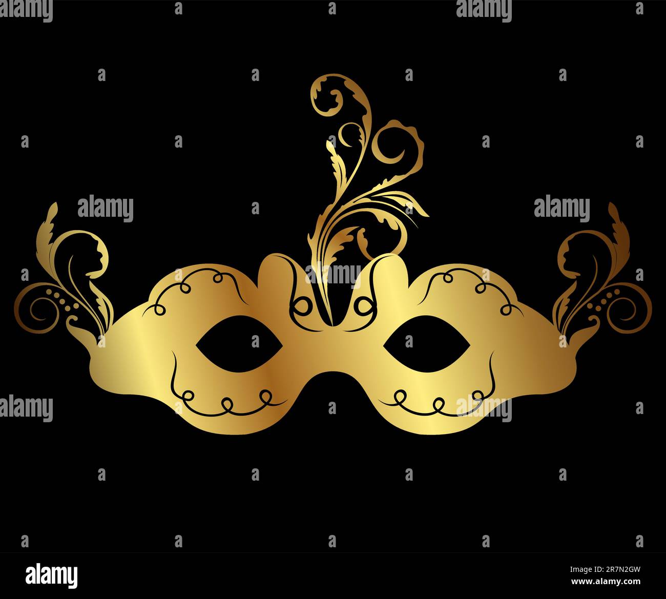 Illustration gold floral carnival mask isolated - vector Stock Vector ...