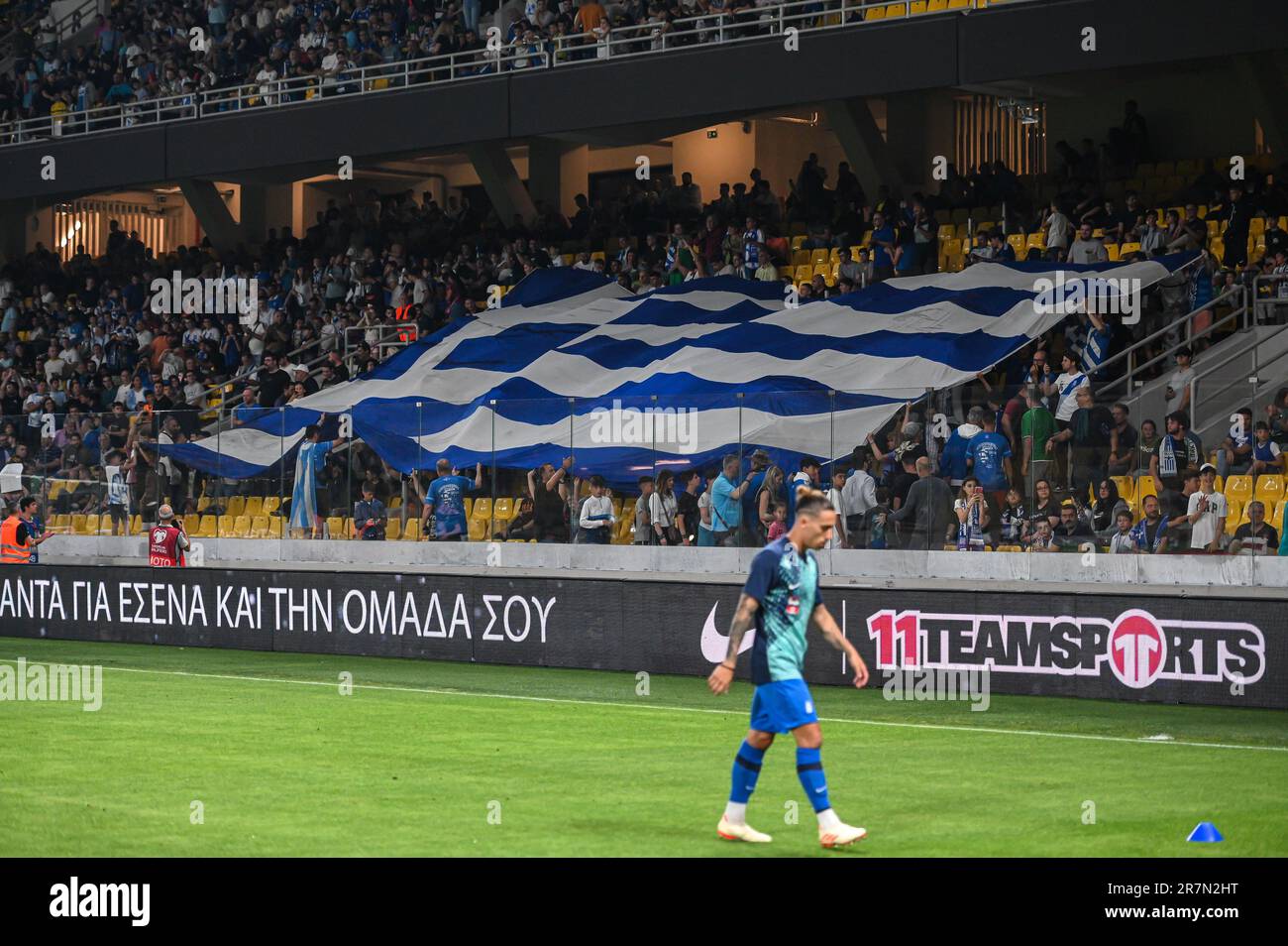 Athens, Greece. 16th June, 2023. Greek fans during the UEFA EURO 2024