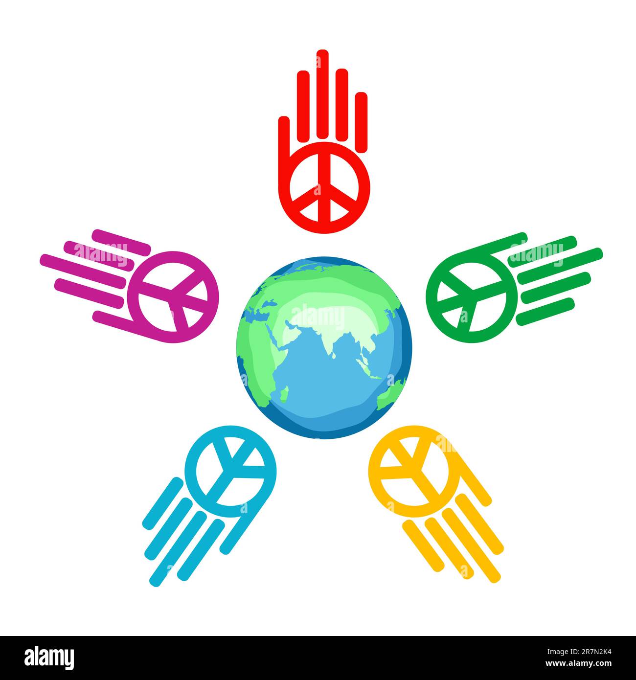 illustration of global peace on isolated background Stock Vector