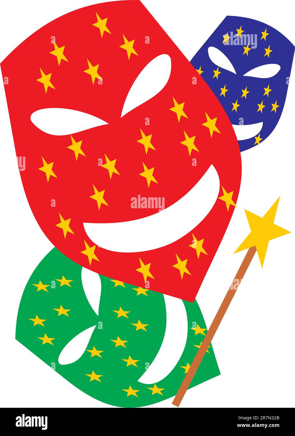 Carnival masks. A mask for a holiday. A magic wand Stock Vector