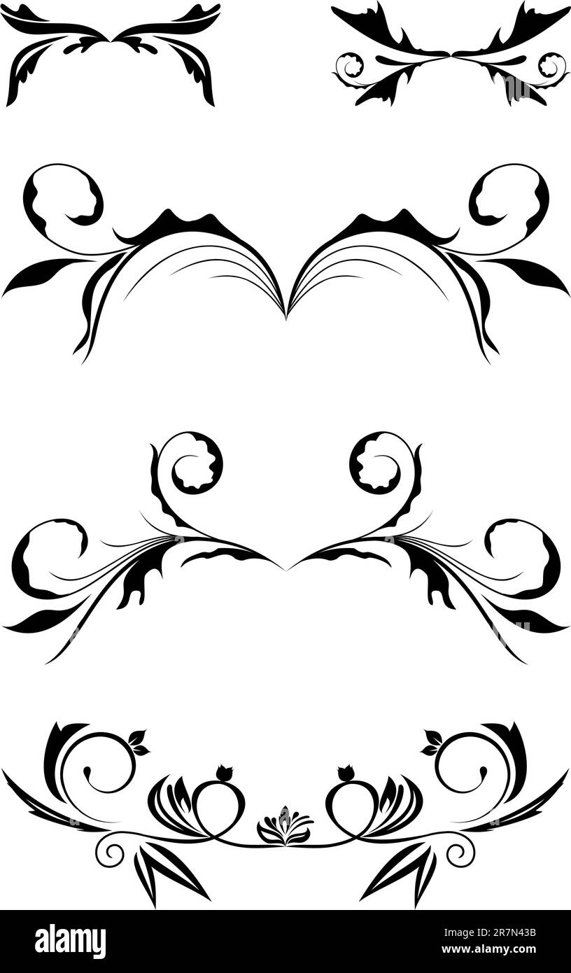 Illustration vintage borders, design elements - vector Stock Vector ...