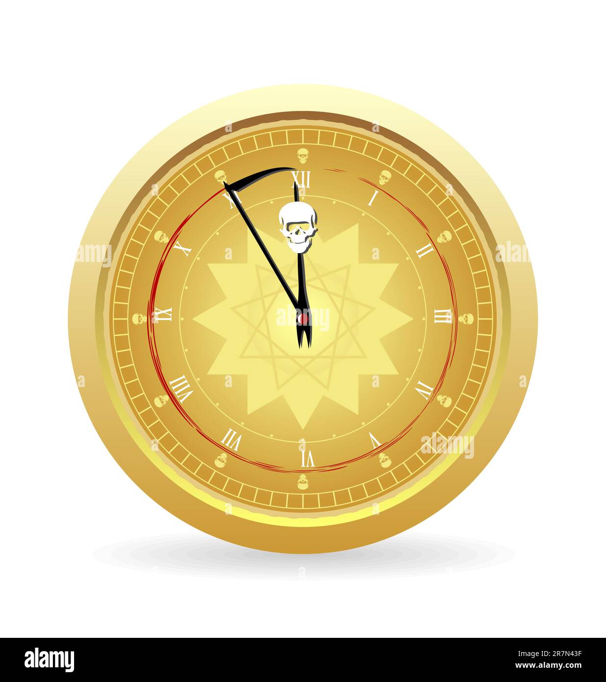 Illustration the clock of the death isolated on a white background