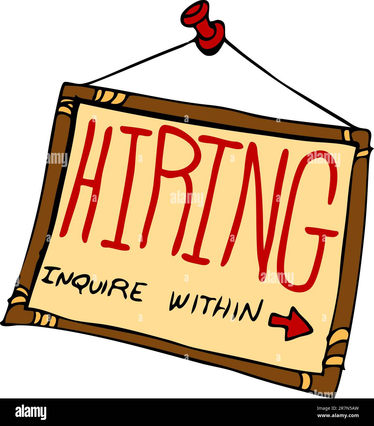 An image of a hiring sign inquire within. Stock Vector