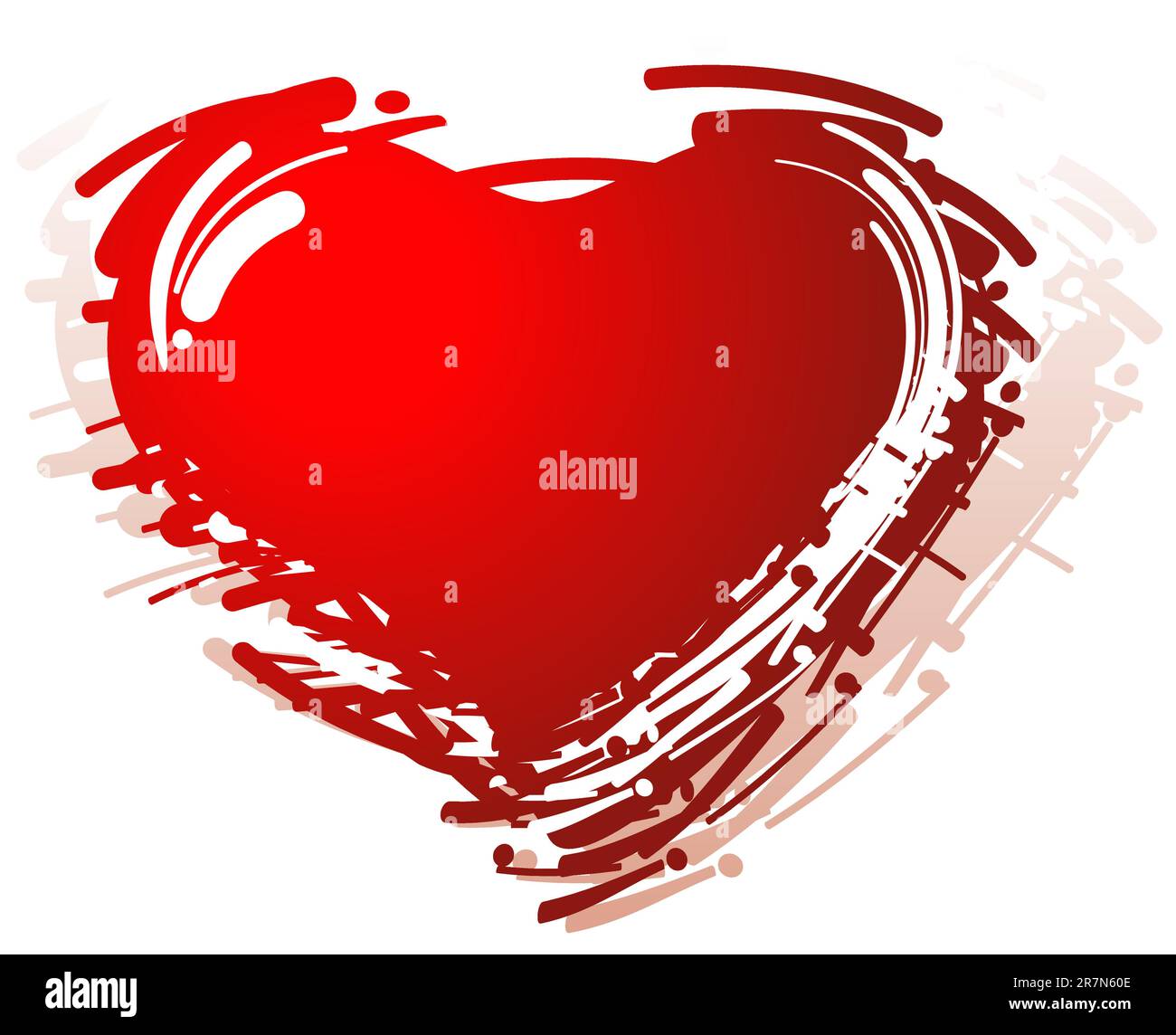 Stylized red grunge heart isolated on a white background Stock Vector ...