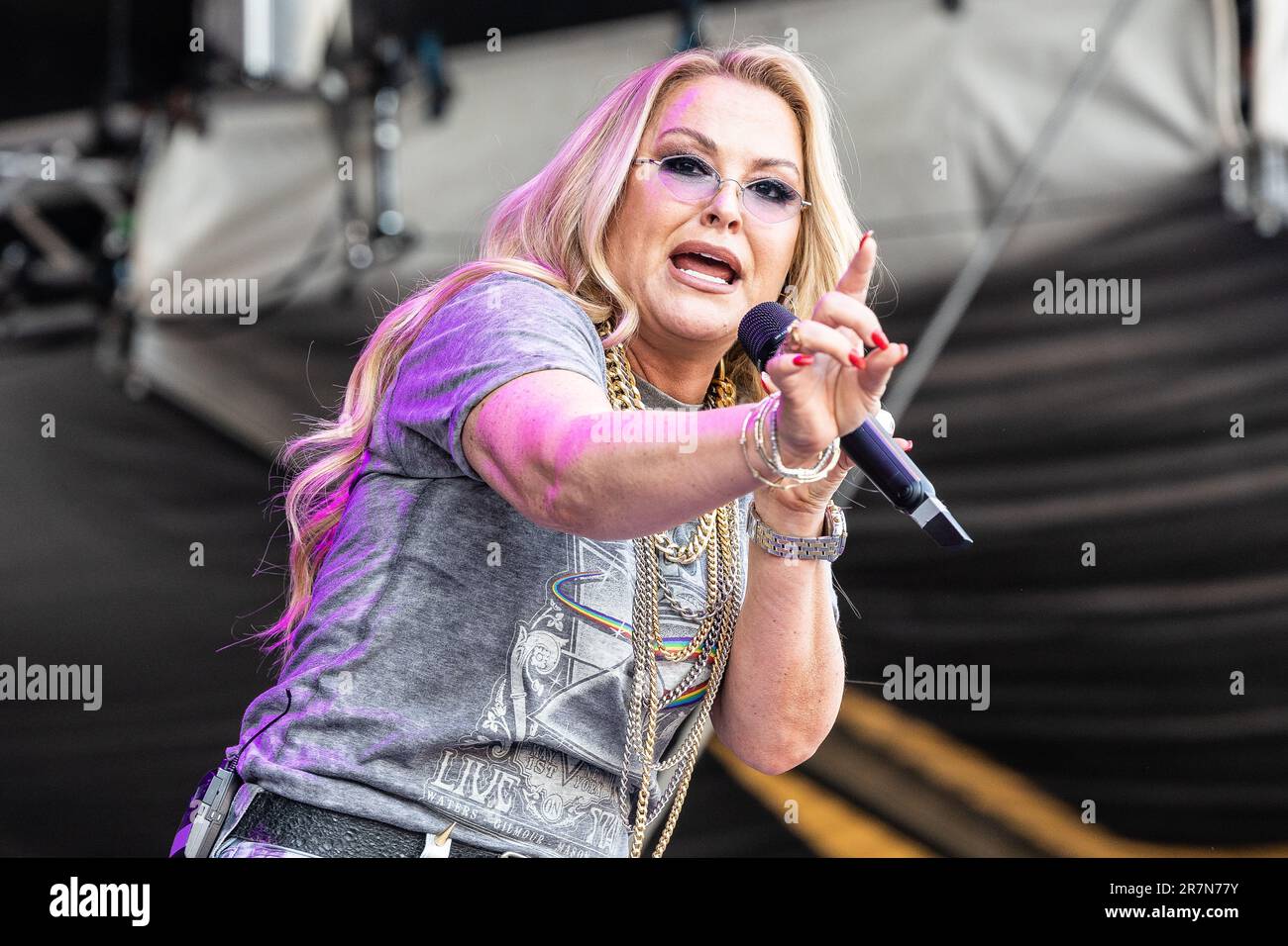 Anastacia performing live in Oslo in June 2023 Stock Photo