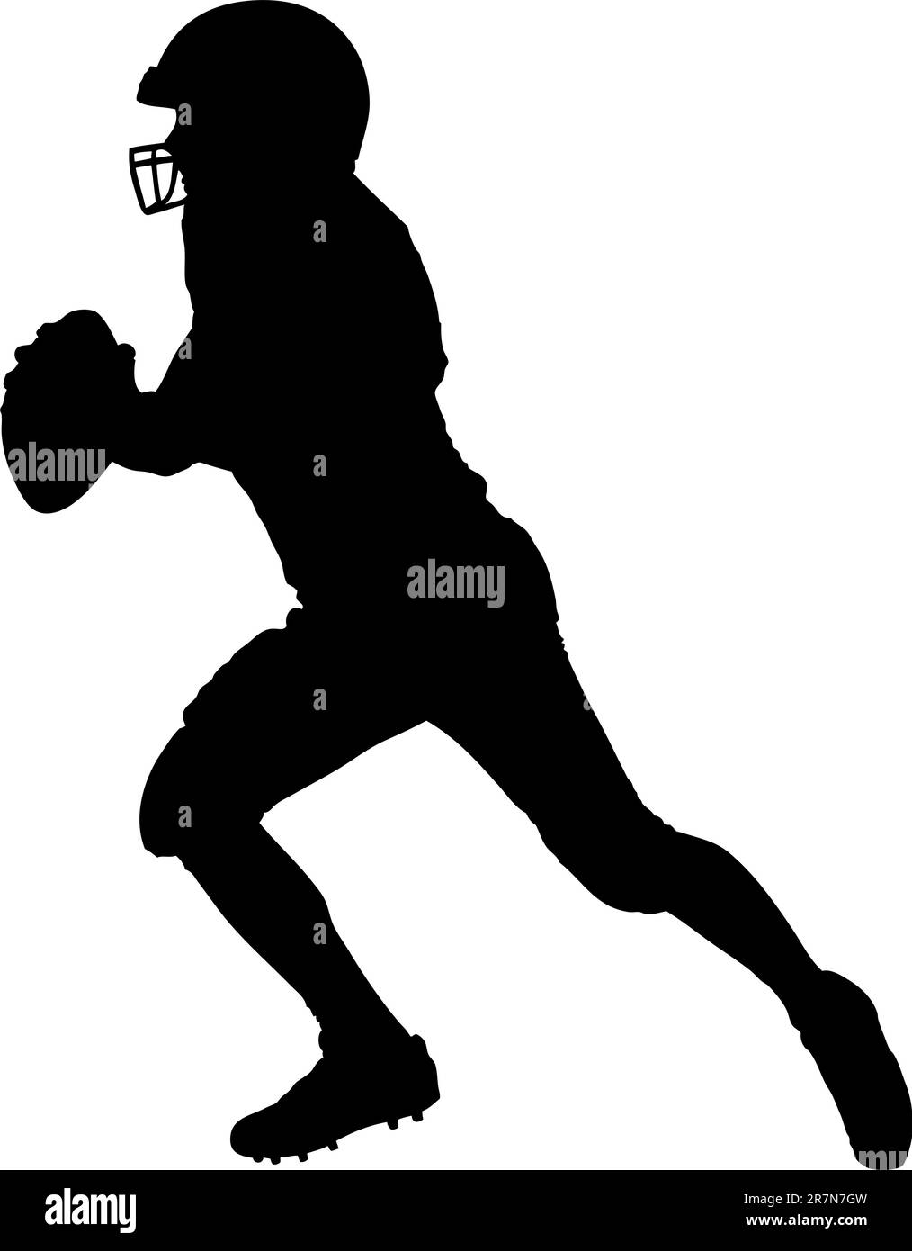 american football player holding the ball Stock Vector